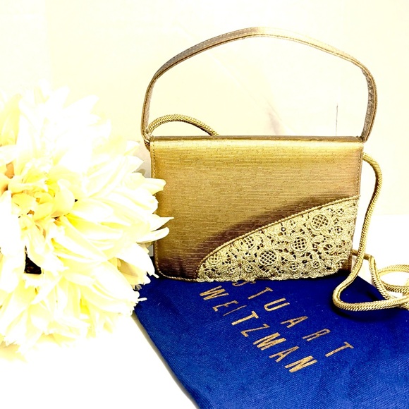 Stuart Weitzman Handbags - Vintage Stuart Weitzman Gold Evening Bag